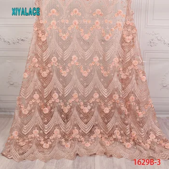 

Bridal Fabrics African Lace Fabric 2018 High Quality Lace Handmade Beaded Lace Fabric French 3d Lace Fabric for 5yards PGC1629B
