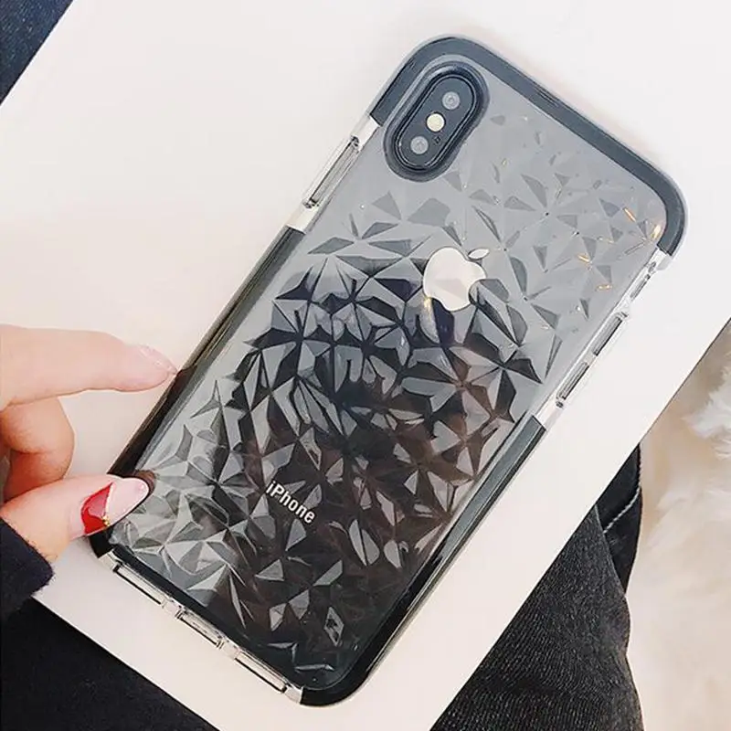Противоударный чехол для iPhone X XR XS Max 7 8 Plus мягкие прозрачные розовые телефонные