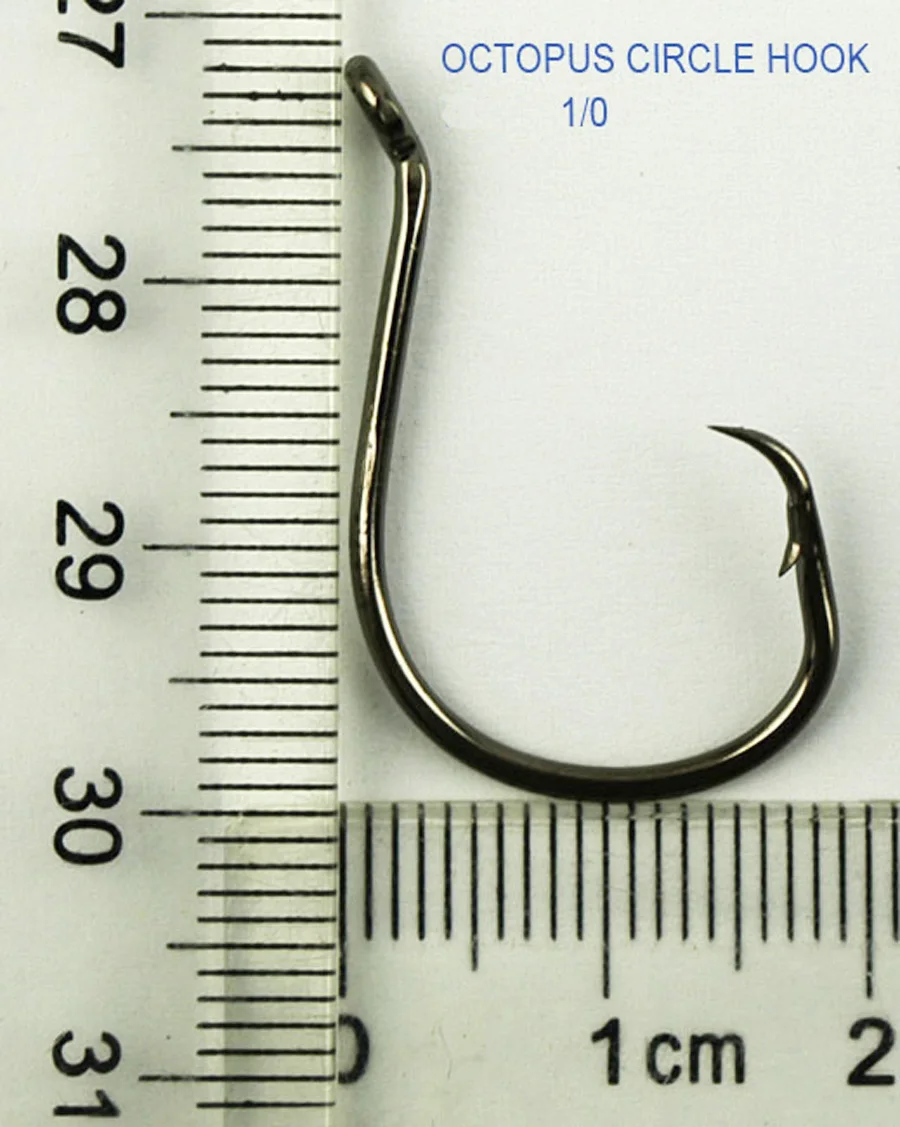 1 50 x #10 #20 #30 #40 #50 #60 #70 #80 #90 #100 Chemically Sharpened Octopus Circle Fishing Hooks, Fishing Tackle