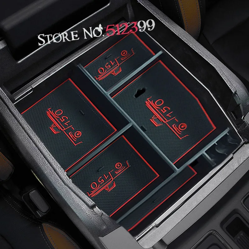 

1 Piece Interior Armrest Console Central Storage Box Container Holder Storage Accessories For Ford F150 F-150 2015 2016 2017