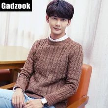 Новинка Зимы г. Для мужчин свитер молодежи осенний свитер Круглый воротник жилет Ретро свитер модные вязаные