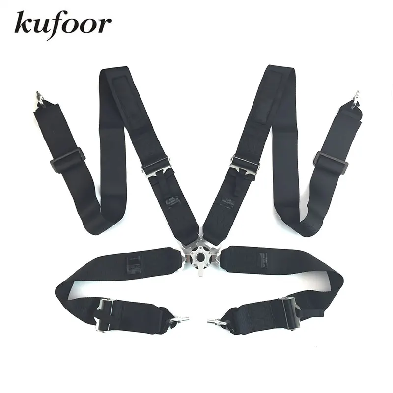 Kufoor 2017 Racing Safety Belts 3 inch 4 point Quick Release Black Racing Safety Belts/Seatbelts