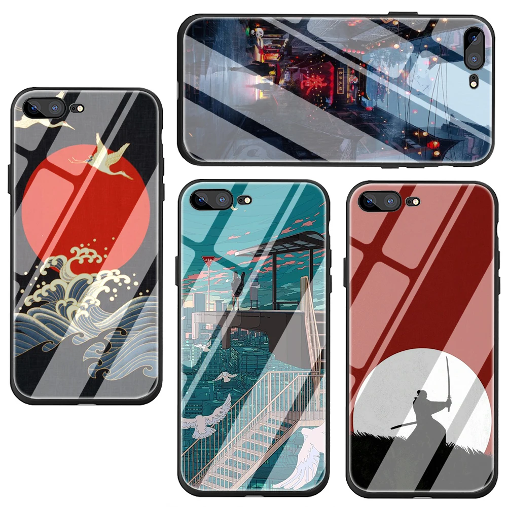 Ukiyo e японский стиль искусство закаленное стекло чехол для телефона iphone SE 2020 5 5S 6 6S