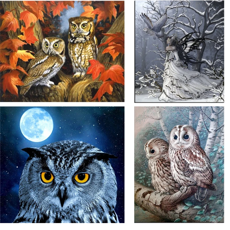 Image 30*45cm Colorful diamond painting owl picture of rhinestones beadwork kits drill diamond pattern mosaic kit beaded embroidery