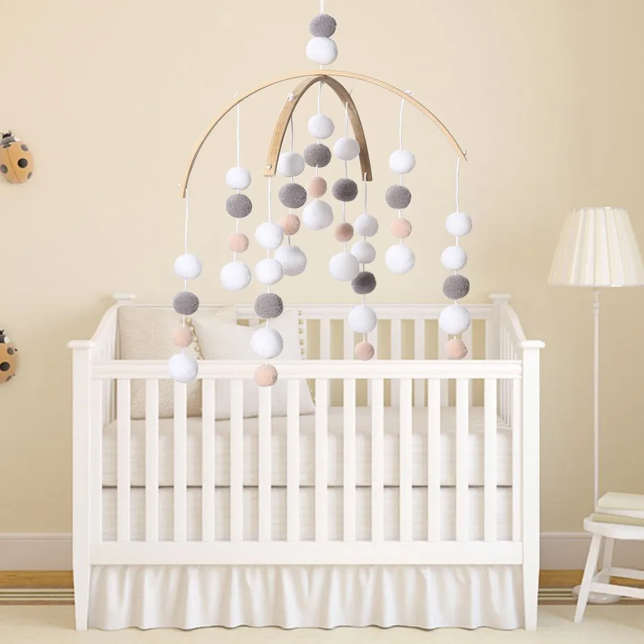 

DIY Colorful Balls Bed Bell Baby Rattles Baby Toys Crib Mobil Stroller Wind Chime Toy For Baby Kids Room Bed Hanging Decor Gifts