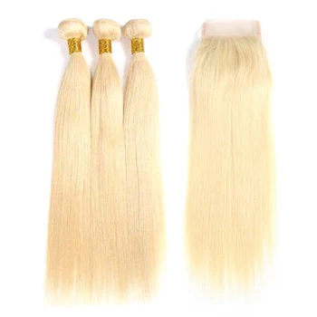 

Links Straight Brazilian Hair 613 Blonde Bundles With Closure Bundles With Closure Remy Human Hair Weave Extenstions