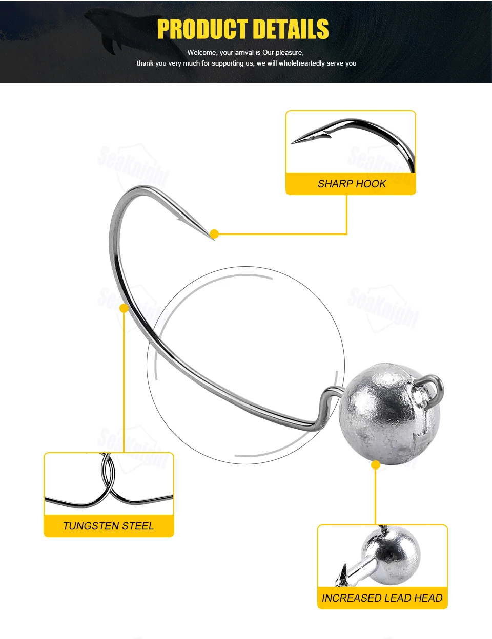 SeaKnight SK03 Кривошип Крючки рыболовные крючки 20 шт. свинцовая головка 3,5 г 5 г 7 г мягкие приманки в виде червей джиг вольфрамовые стальные крючки и рыболовные принадлежности