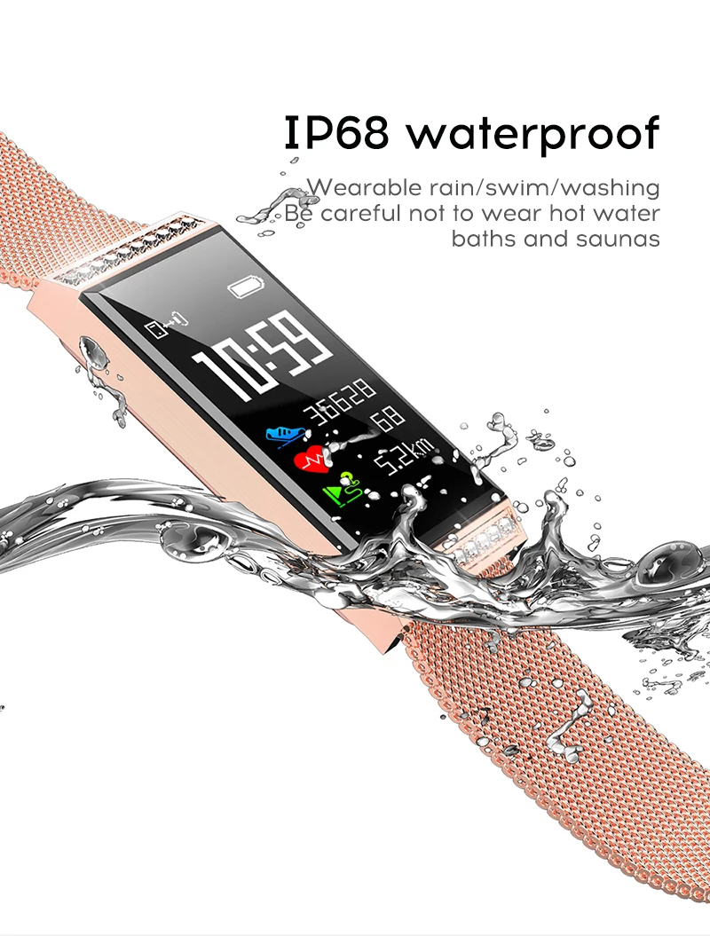 MAFAM Luxury Women Smart Bracelet IP68 Waterproof Fitness Tracker Heart Rate Blood Pressure Monitor Sport Smart Watch Band Clock (16)