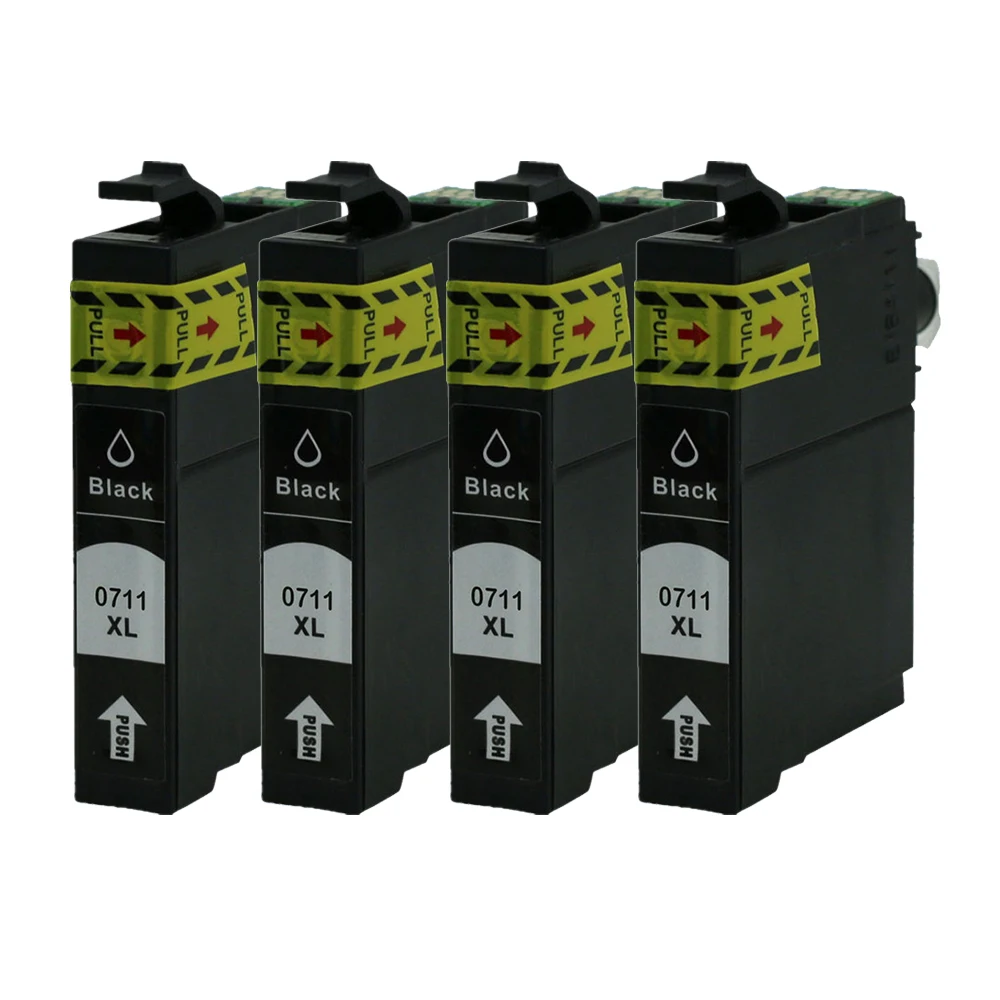 Картридж с черными чернилами 4PK T0711 для Epson SX218 SX515W SX400 SX200 SX610FW BX3450F D78 D92 D120 DX4000 DX4050