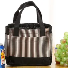 Insulated Cold Stripe Pattern Printing Picnic Carry Case Thermal Portable font b Lunch b font font