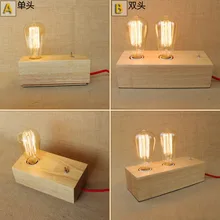 Винтаж деревянный Северная Европа Стиль современный прикроватный столик лампа E27 светильники промышленные для спальни гостиной