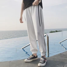 MASCUBE шаровары Боковые Полосатые хит цвет мужские брюки эластичный пояс спортивные брюки мужские s Мода джоггеры тренировочные брюки