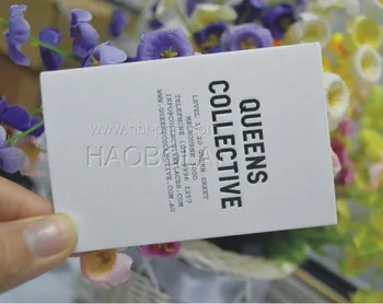 

630g business paper card white COTTON PAPER debossed LOGO size 2*3.5inch 1C printing right angle