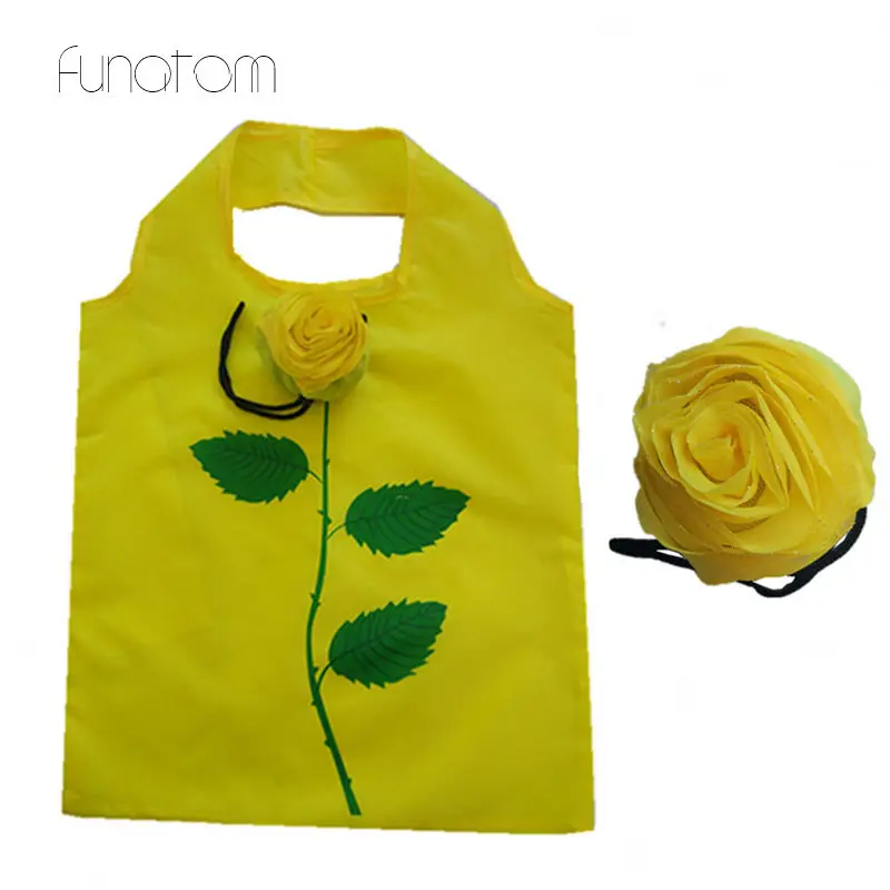 

Environmental storage bag Rose flower Handbag Strawberry Foldable Shopping Bags Reusable Folding Grocery Nylon eco tote Bag