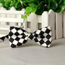 1 шт./лот) полиэстер детские галстуки-бабочки клетчатые черно-белые галстуки-бабочки для мальчиков