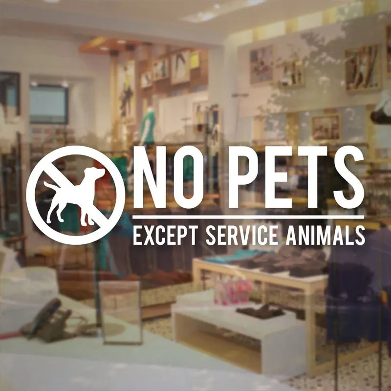 No Pets Allowed Store Business Pet Sign Service Animals Vinyl sticker