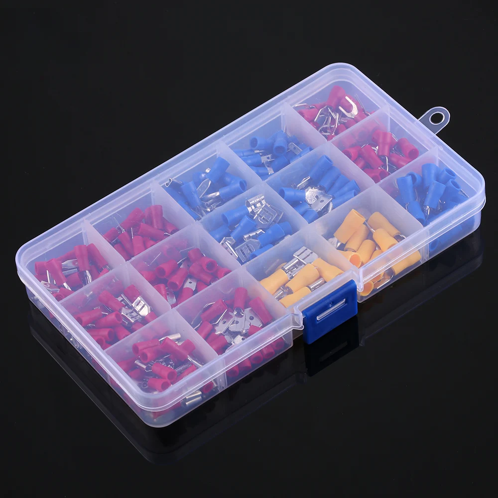 

280PCS Insulated Terminal Assorted Crimp Spade Terminal Insulated Electrical Wire Cable Connector Kit Set Male Female