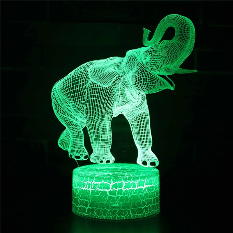 

Elephant Style Luminous Toys 7 Colors Changing illusion 3D Sleep Light Projection Desk Lamp For kids birthday Christmas Gifts