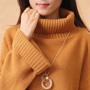 

Women sweater New arrival winter 2016 contracted loose big turtleneck coat female women's Pullovers Wool hot sale promotion real