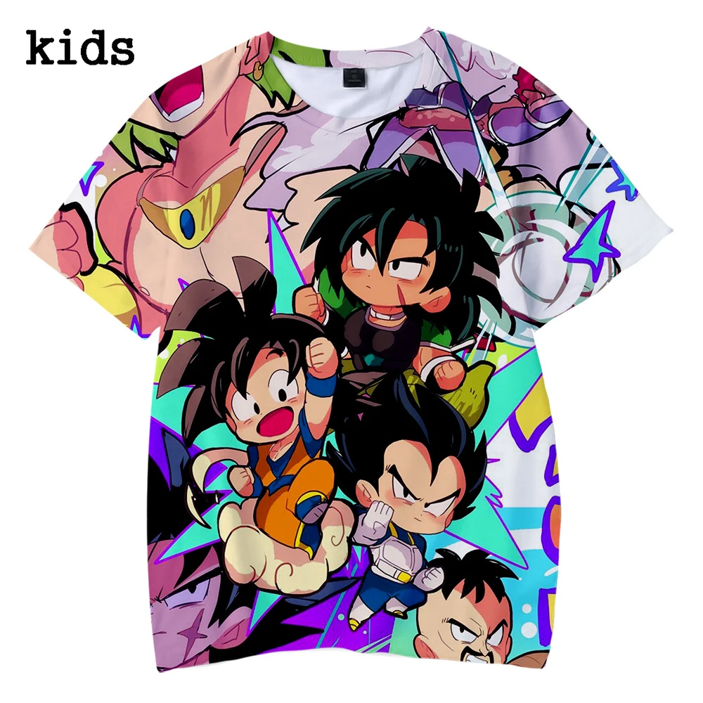 Детские футболки с объемным принтом Dragon Ball Super Broly модные короткими рукавами на