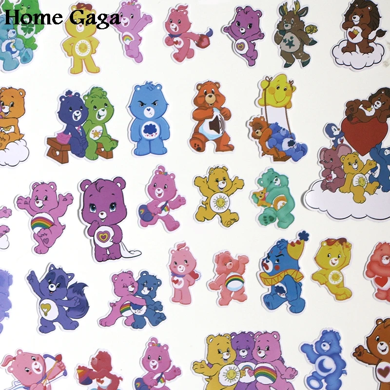 Homegaga 53 قطعة الرعاية الدببة DIY Pvc للماء الكرتون لسكرابوكينغ ألبوم الأمتعة لوح التزلج الهاتف جدار الغيتار ملصقات D1384