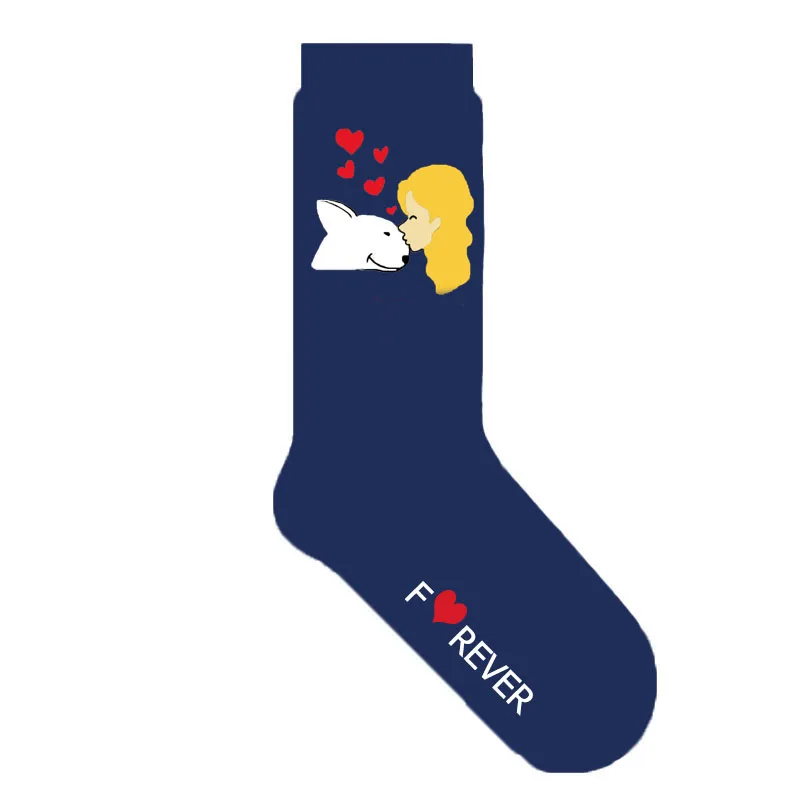 

I love you forever bull terrier socks for dog mom mother's day gift 50 pairs/lot