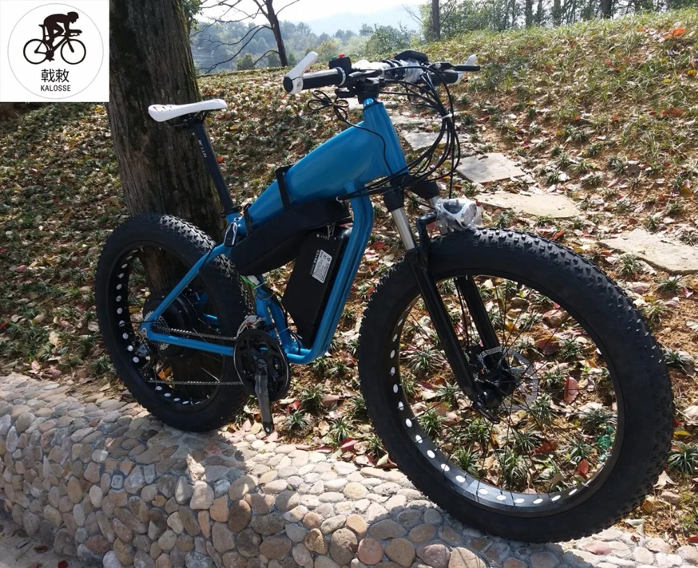 Cheap Kalosse  aluminum alloy  48V 1000W 26*4.0 tires  27 speed M390   Hydraulic brakes  electric fat  bike  electrical snow bike 1
