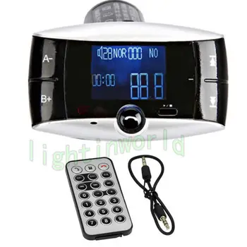 

NEW 2015 Car Kit Wireless FM Transmitter Modulator Bluetooth LCD MP3 music Player USB SD MMC Blue LCD With Remote Control