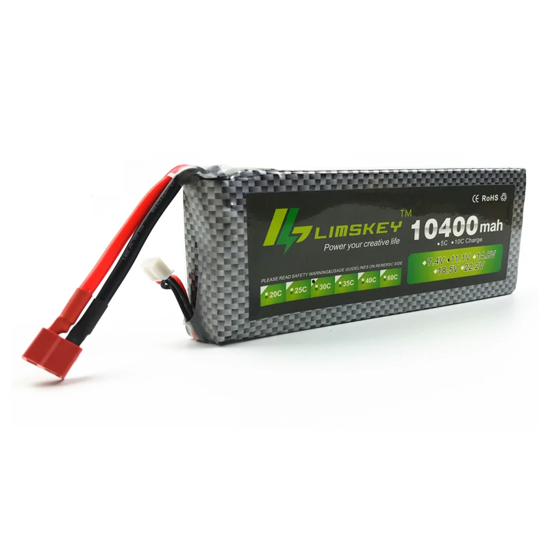 Limskey литий-полимерный аккумулятор Lipo 11,1 v 10400mAh 30C 3S T/XT60 Разъем для RC вертолета автомобиля лодки квадрокоптера части Bateria