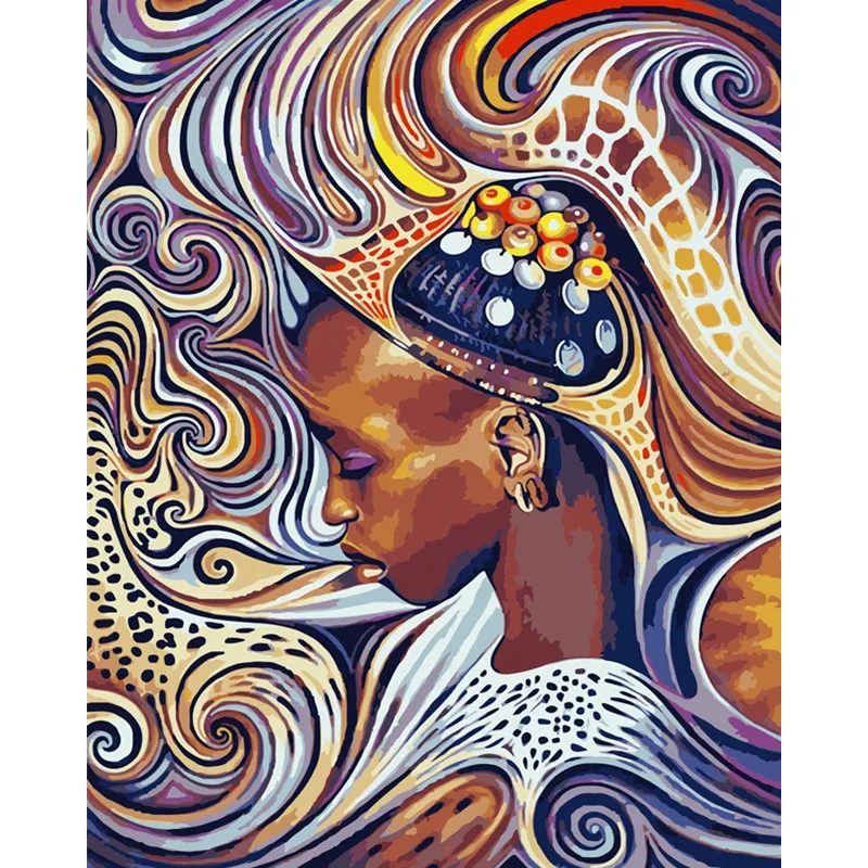 

African woman figure DIY Digital Painting By Numbers Modern Wall Art Canvas Painting Unique Gift Home Decor 40x50cm