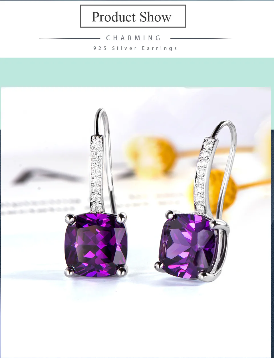silver amethyst clip earrings for women brand fine jewelry (3)