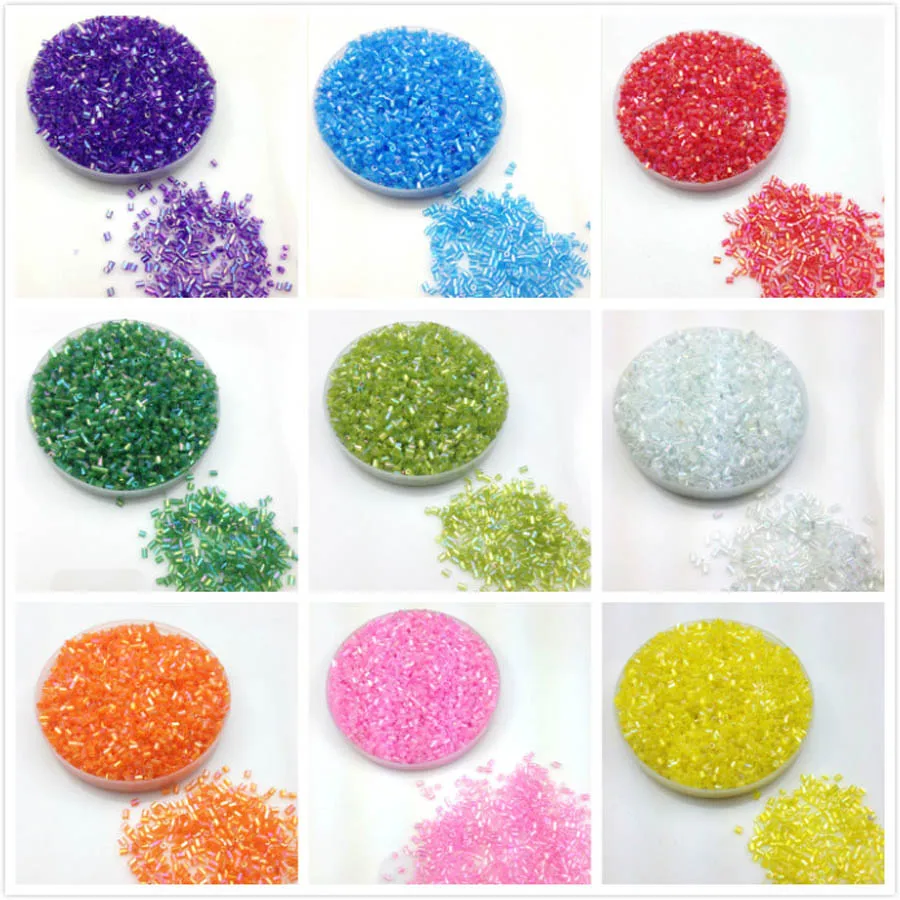 

16g 1000pcs 2*3mm AB Transparent Tube Garment Beads Loose Spacer Cezch Glass Seed Beads Handmade Jewelry DIY Making Bead ABT23M