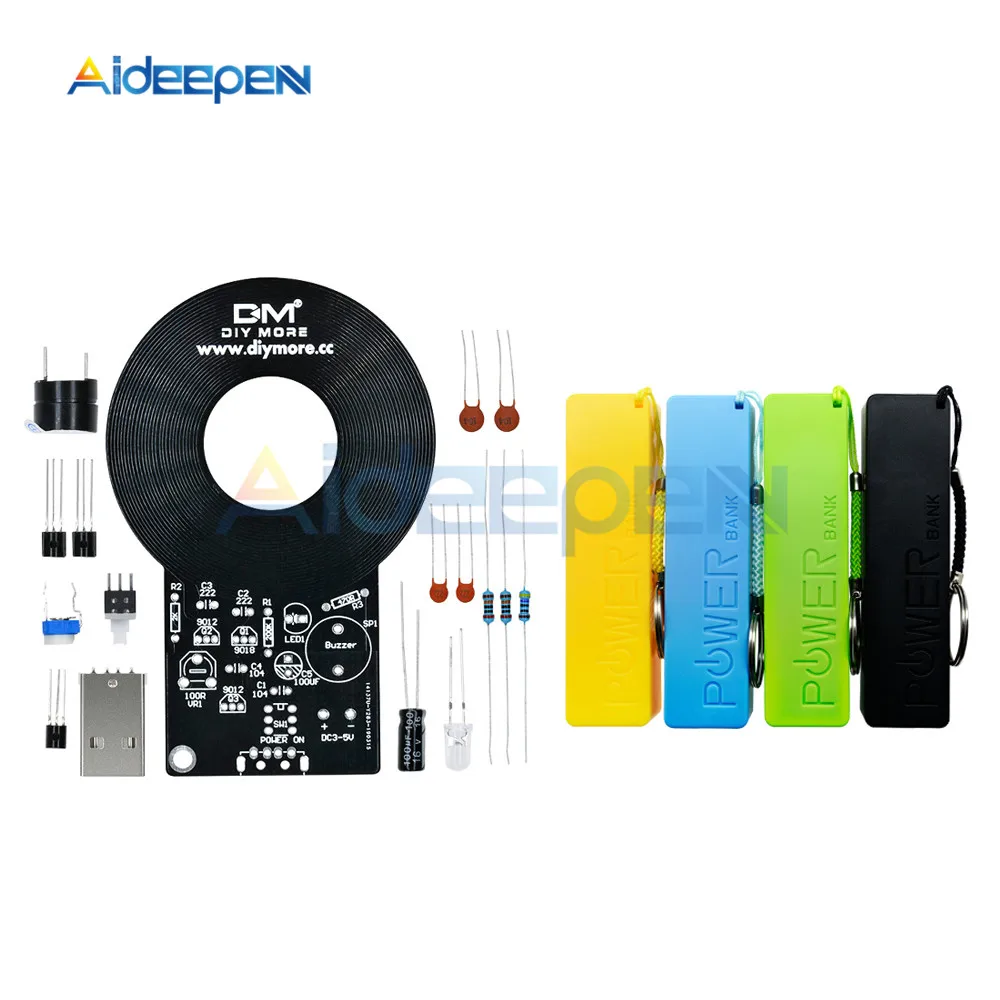 

Metal Detector Electronic DC3V-5V Non-contact Sensor Board Module Electronic Part Metal Detector With 18650 Battery Case DIY Kit