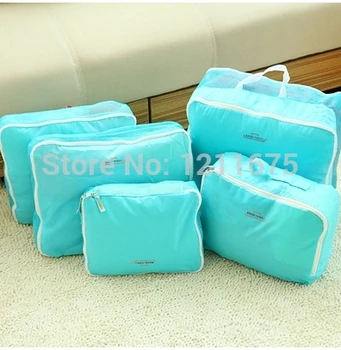 

Free Shipping! Transparent with One side Net Foldable PVC Shoes Bags Portable Travel Kit Bag S/5 5sizes in one set