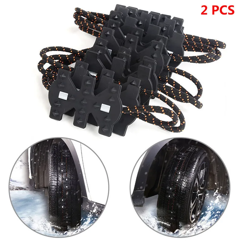 

2PCS Universal Vehicles Winter Truck Car Snow Widened Tire Chain Anti-skid Belt Easy Installation Auto Car Accessories Non-slip