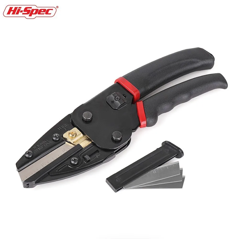 Hi-Spec Multi Functional Scissors Shears Cutter Titanium Coated Wire Cutter Cutting Tool Built-In Utility Knife with 3pc Blades Hi-Spec Multi Functional Scissors Shears Cutter Titanium Coated Wire Cutter Cutting Tool Built-In Utility Knife with 3pc Blades