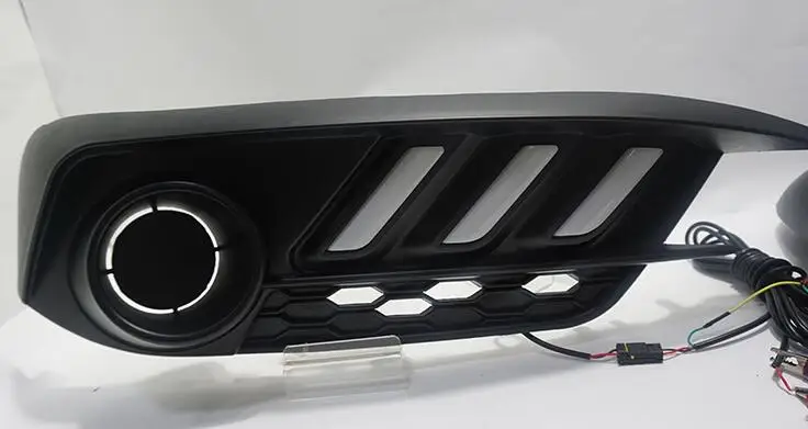 Дизайн поворота сигнала стиль реле 12 В Автомобильный светодиодный DRL дневные ходовые огни с отверстием противотуманной фары для Honda Civic 10th
