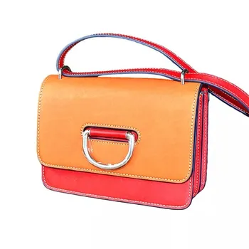 

Color-mixing Designer Genuine Leather Lady Small Single Shoulder Bag Women's Flap Purse Real Cowskin Female Mini Crossbody Bag