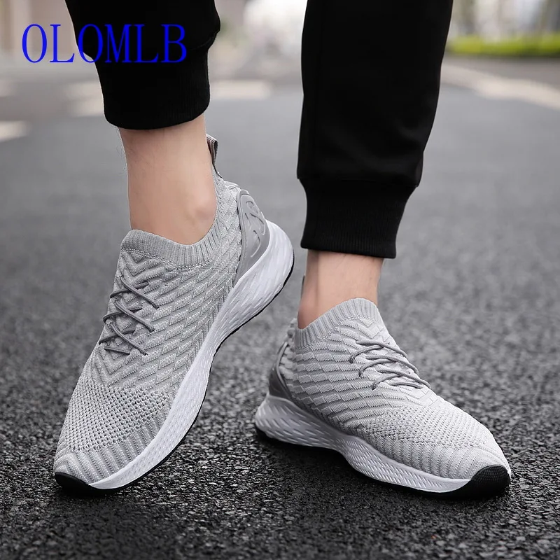 

OLOMLB 2019 Men Sneakers Men Casual Shoes Brand Men Shoes Male Mesh Flats Loafers Breathable Slip On Spring Autumn Xampp