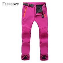 Facecozy, женские зимние новые утепленные ветрозащитные Походные штаны, теплые флисовые софтшелл брюки для кемпинга, лыжного альпинизма, спорта на открытом воздухе