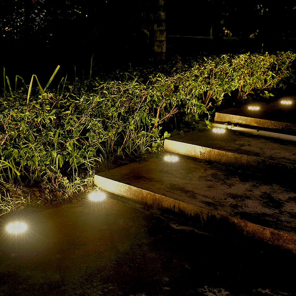 ANBLUB Водонепроницаемый 8 для подсветки газона с питанием от солнечной панели из нержавеющей стали, Заземленный свет, лампа для наружного сада вдоль дорожки, на участке освещения