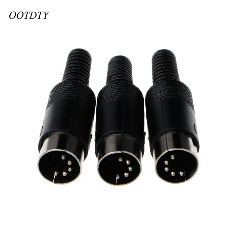 OOTDTY 3 шт. DIN штекер Кабельный соединитель 5 Pin с пластиковой ручкой|pin connector|pin pinpin |