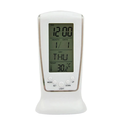 Digital Clock Table Clock LCD Digital Clock Digital Table Clock LED Digital LCD Alarm Clock Calendar Thermometer with Blue Backlight Desk Clock