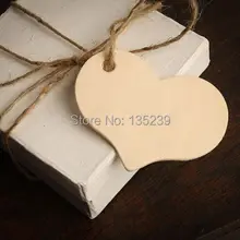 Дерево Сердце Висят с веревкой-Свадебные ярлыки, декор стола-пользовательский шрифт и шпагат цвет-деревенский. Причудливые. Натуральный