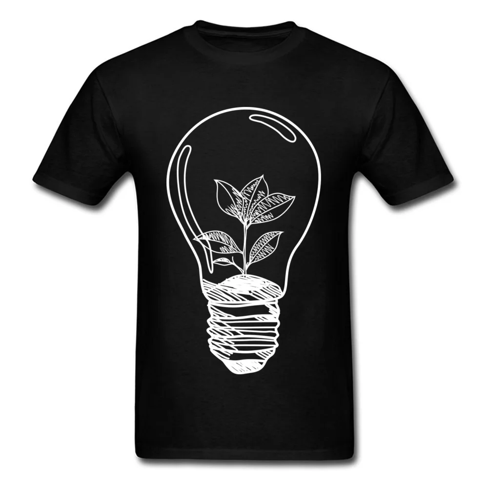 cheap 2018 Novelty Save The Tree Art Design Men #039;s Top T shirt Short Sleeve Custom Thanksgiving Gift Tee Shirts Cartoon Bulb
