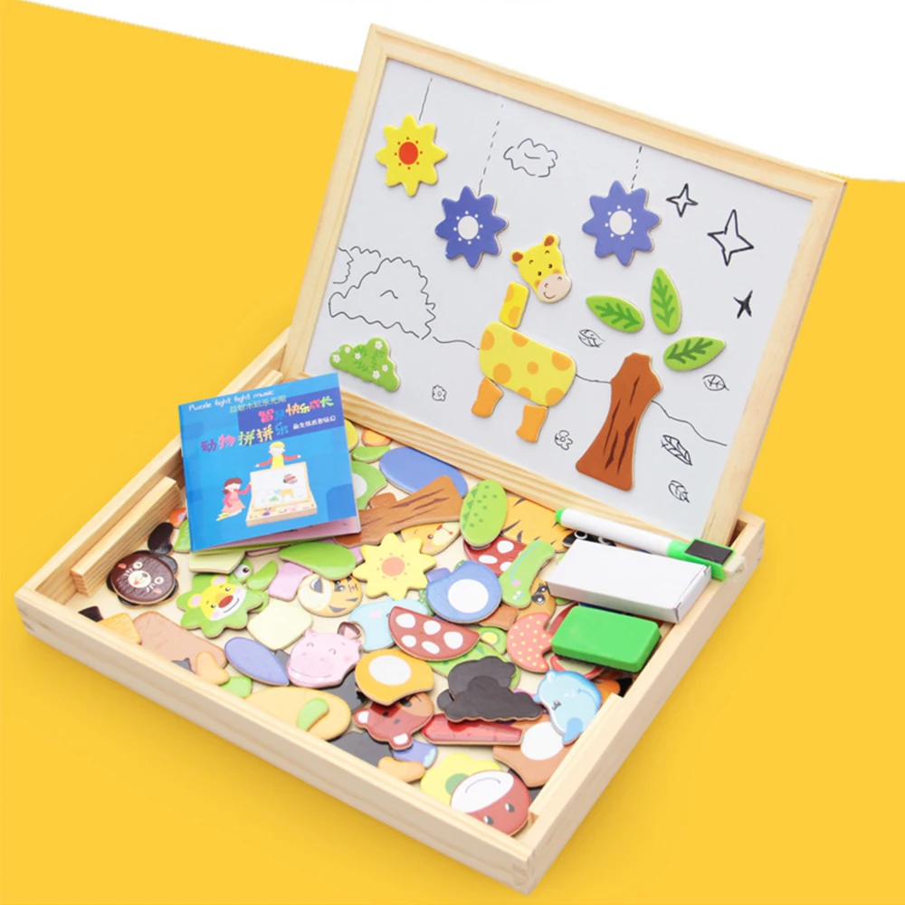 Развивающие игрушки, 3D головоломка, игрушки-пазлы для детей, деревянная головоломка, многофункциональная магнитная доска для рисования, Детские деревянные игрушки, подарки