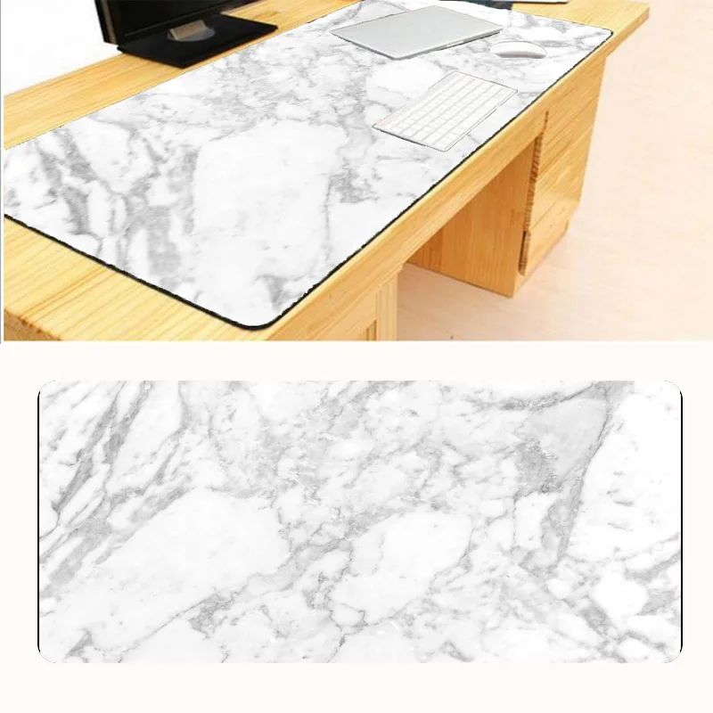 Mairuige Top selling Size White Marble Large Mouse Pad Lock Edge Game