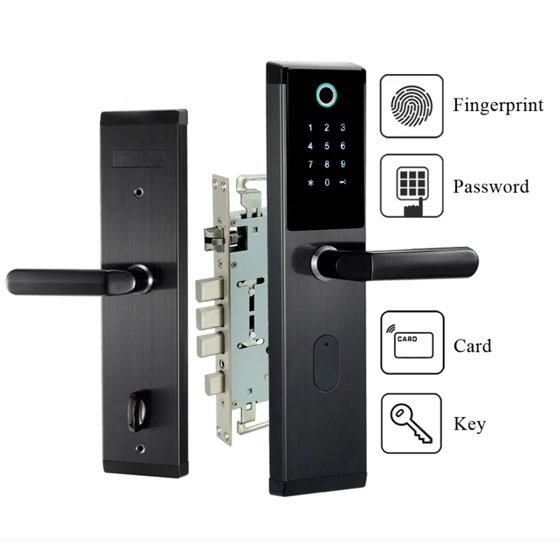 

Digital Biometric Fingerprint Lock Keyless Smart Door Lock Fingerprint+Password+RFID Card+Key Unlock Ways Home Office Hotel Use