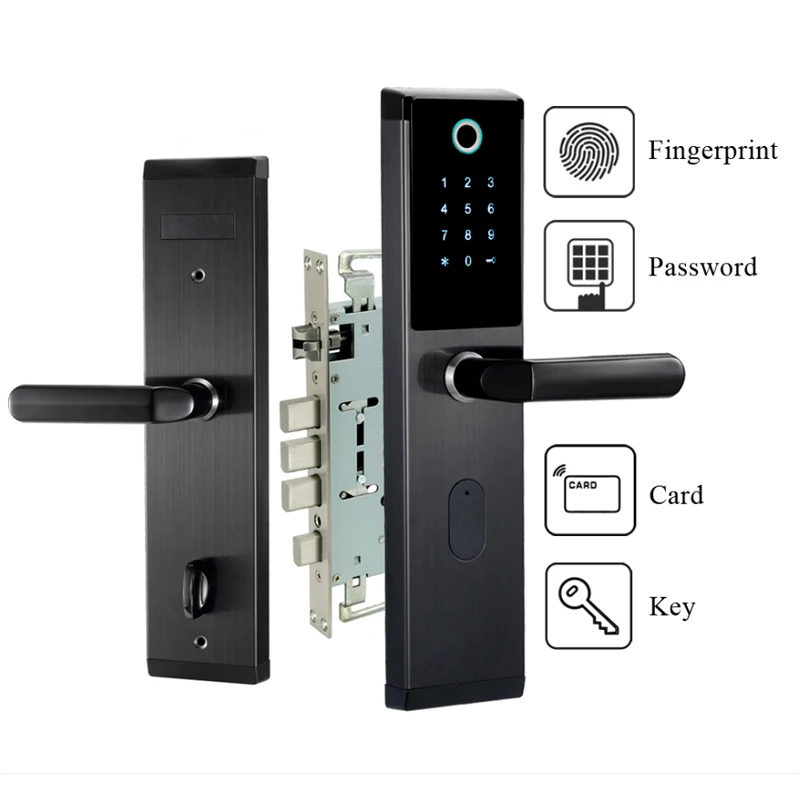  Digital Biometric Fingerprint Lock Keyless Smart Door Lock Fingerprint+Password+RFID Card+Key Unloc - 33045794400