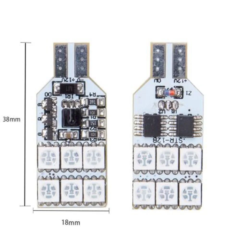 2x18*38 мм 12 В 1 32 Вт T10 5050 12SMD RGB светодиодный внутренний атмосферный свет пульт
